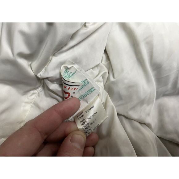 Vintage Obermeyer Sport Puffer Down Ski Parka Jacket White Fur Collar Size 8 - Picture 13 of 16